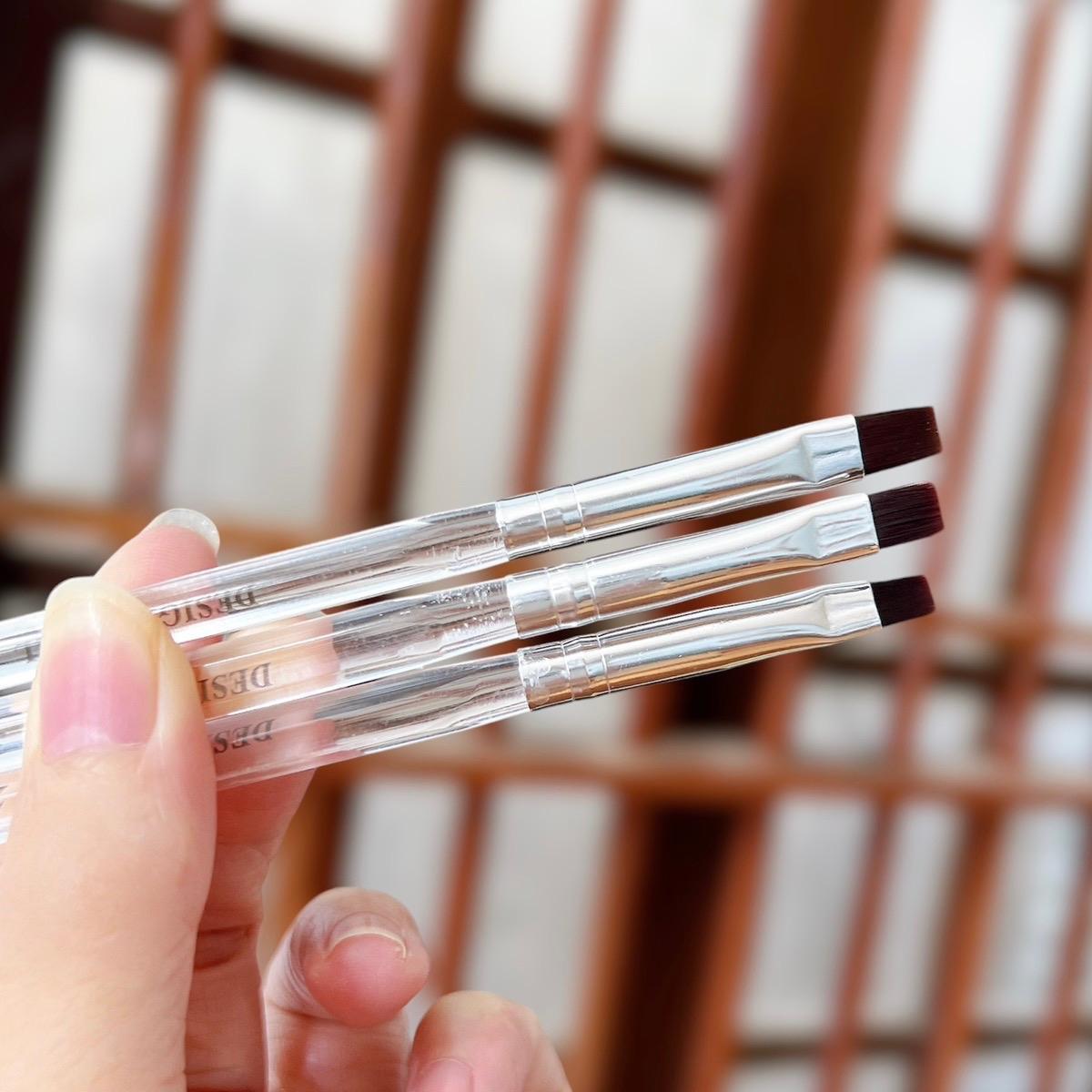 Cọ Bản Vuông Cán Trong Size 2-3-4 Làm Nail Tiện Lợi Kẻ, Vẽ Hoạt Hình, Phong Cảnh, Làm Vân Đá, Đắp Gel, Dặm Ombre Móng Desied Oval Korea Brush