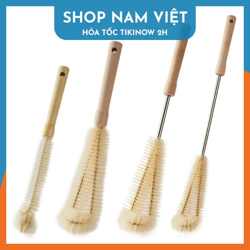 Cọ Rửa Cán Gỗ Cỡ Lớn Rửa Bình Sữa, Bình Nước, Ly Tách