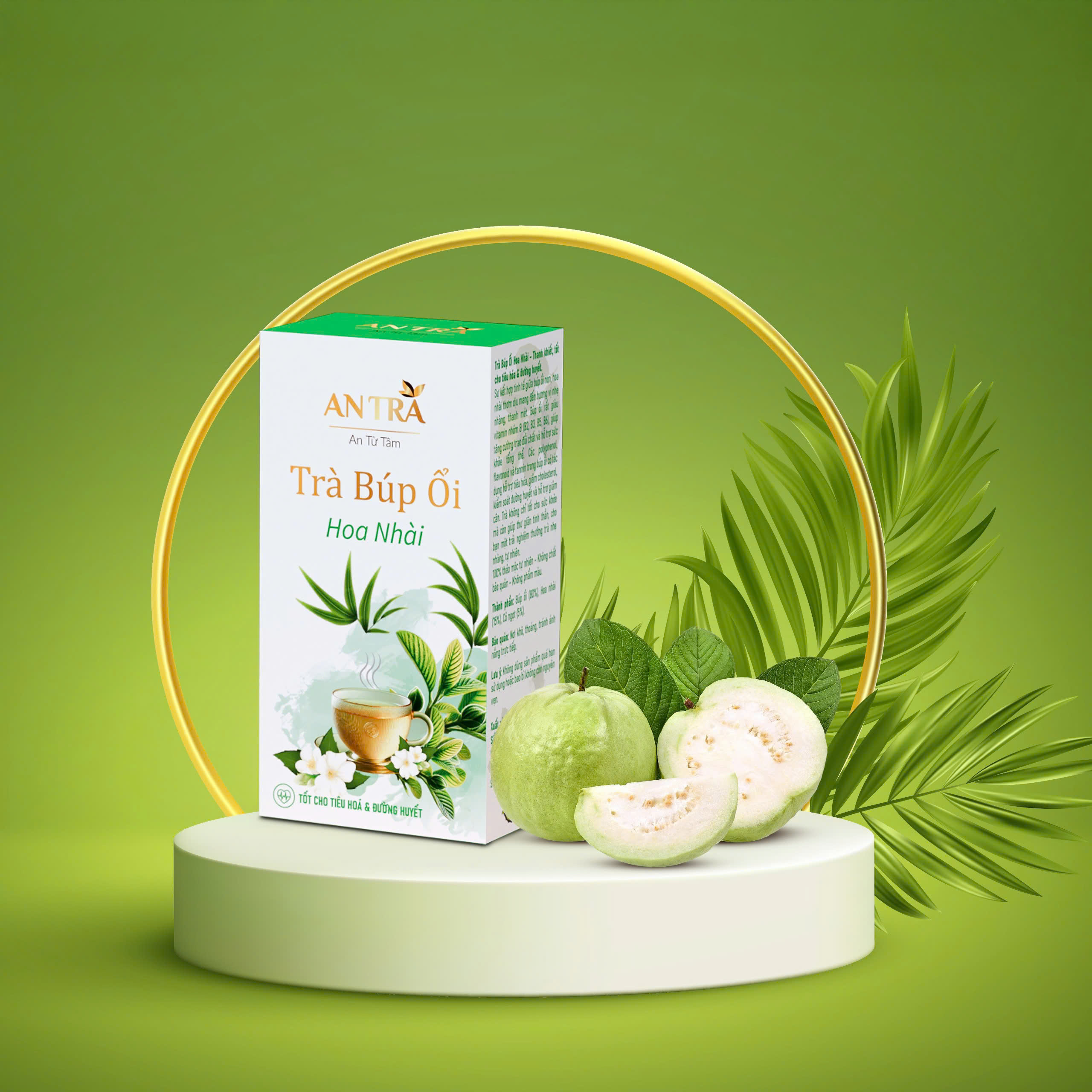 Hộp 30 Gói Trà Búp Ổi Hoa Nhài Giúp Giảm Cân, Tiêu Mỡ Nhanh, Đẹp Da, Ngăn Ngừa Lão Hóa An Thần Giảm Stress An Toàn Thiên Nhiên