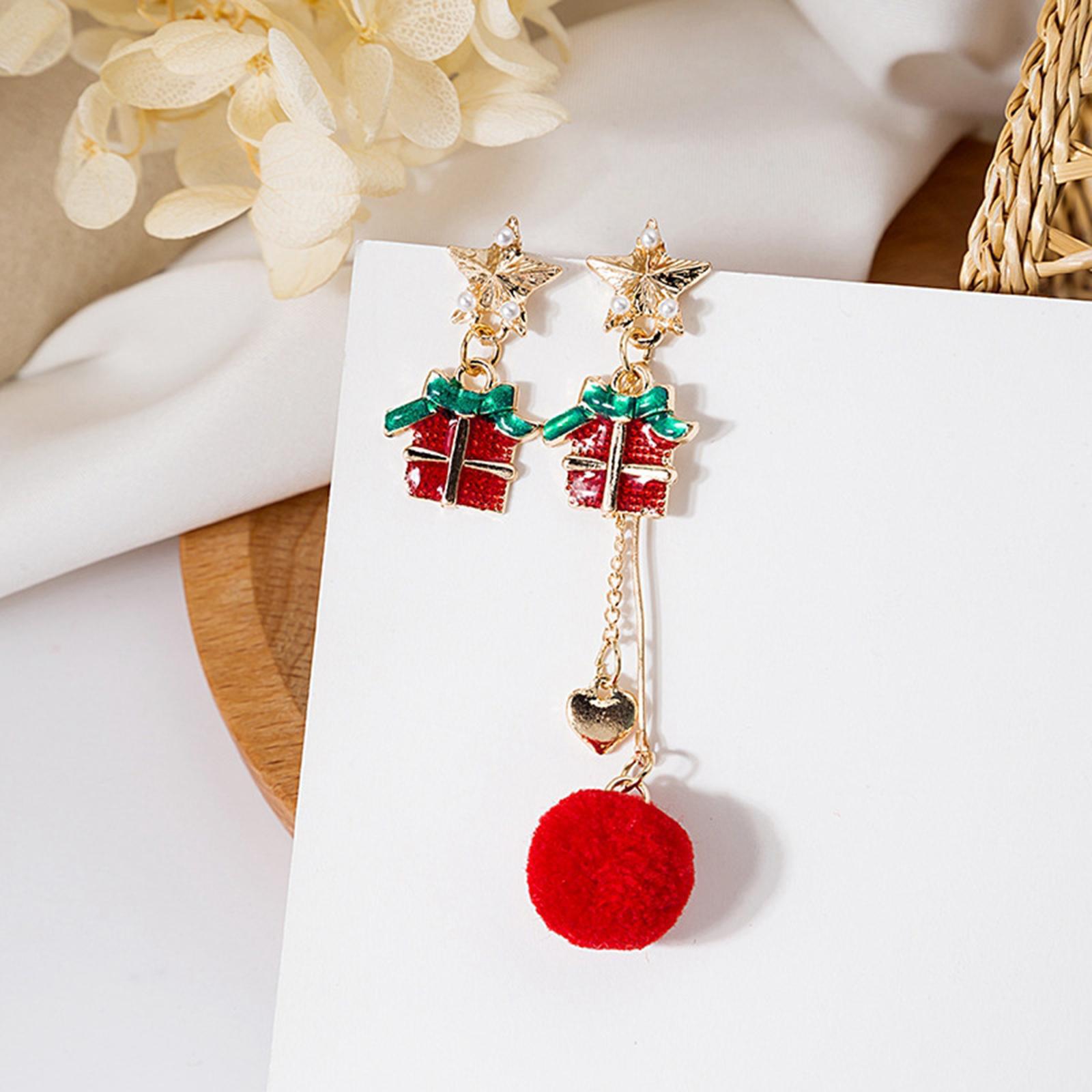 Footful Asymmetrical Christmas Stud Earrings Jewellery Dangle Stud for Girls