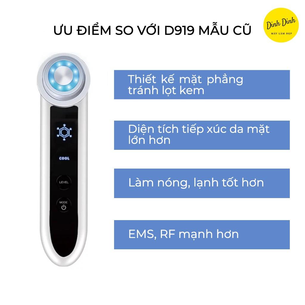 Máy chăm sóc da, máy điện di nâng cơ mặt D919 chính hãng, dụng cụ làm đẹp mát xa mặt 5in1 - Dinh Dinh