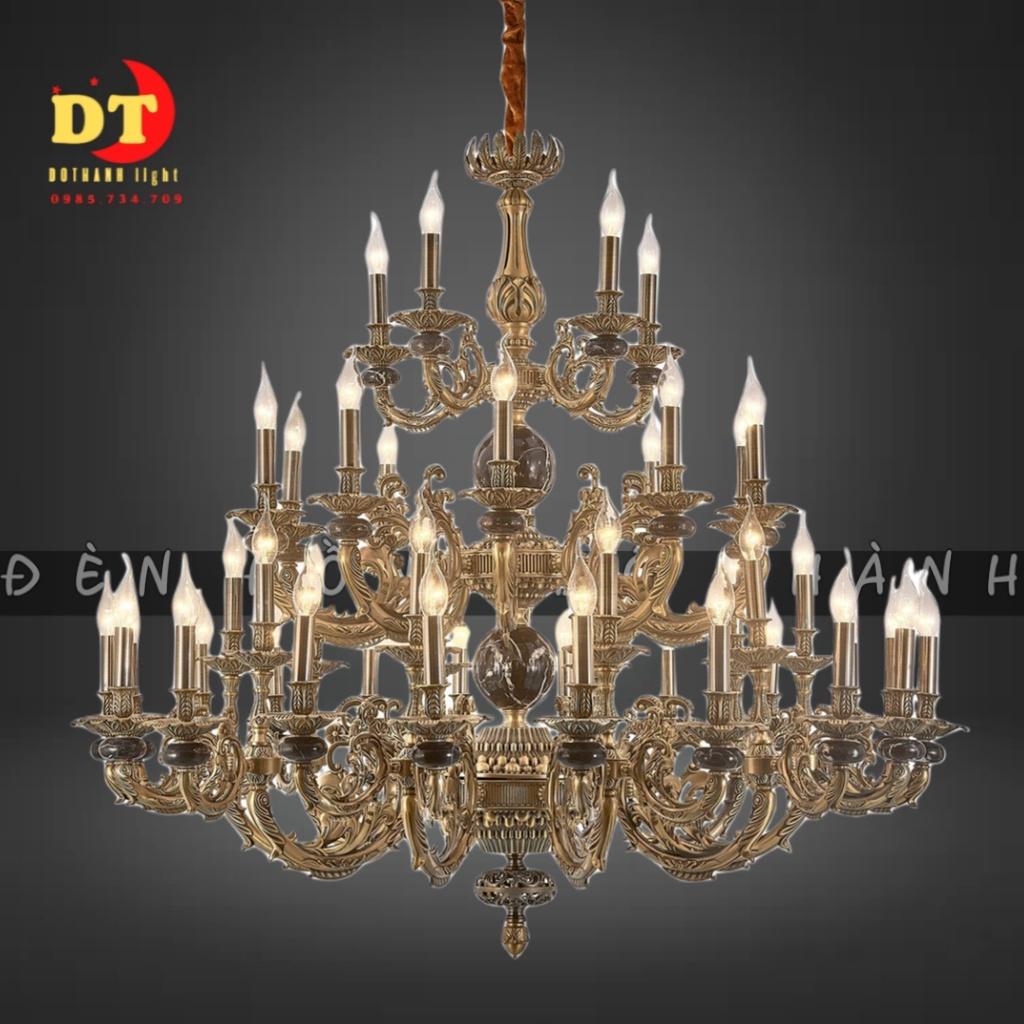 Đèn chùm hợp kim nến cao cấp phong cách hiện đại bắc âu HTLK CHK