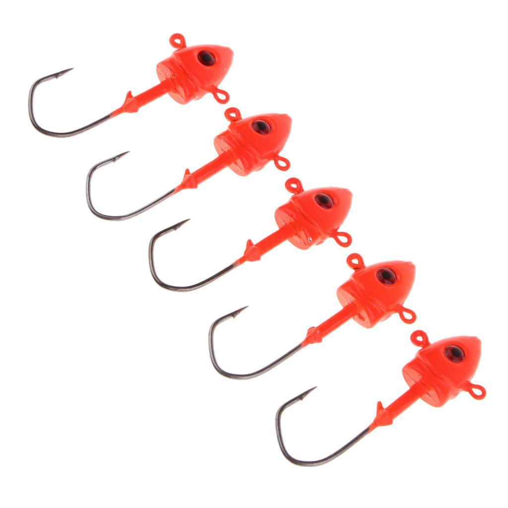 5pcs  Jigging  Hook  Red  Fishing  Hook  21g / 6cm  Weight
