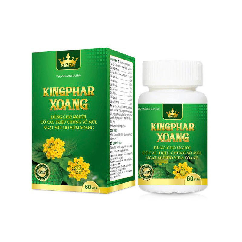 Viên uống KINGPHAR XOANG- hộp 60 viên - dùng cho người có các triệu chứng sổ mũi, ngạt mũi do viên xoang