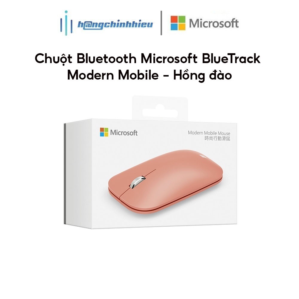 Chuột Bluetooth Microsoft BlueTrack Modern Mobile - Hồng đào Hàng chính hãng