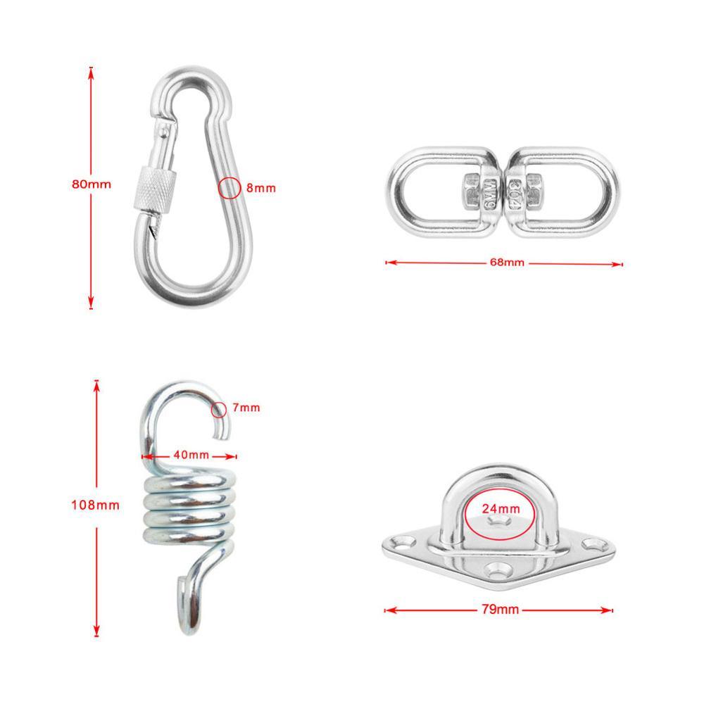 1 Bộ Leo Núi Khóa Võng Treo Bộ Treo Dây Võng Bộ Nặng Móc Võng Phụ Kiện Móc Treo