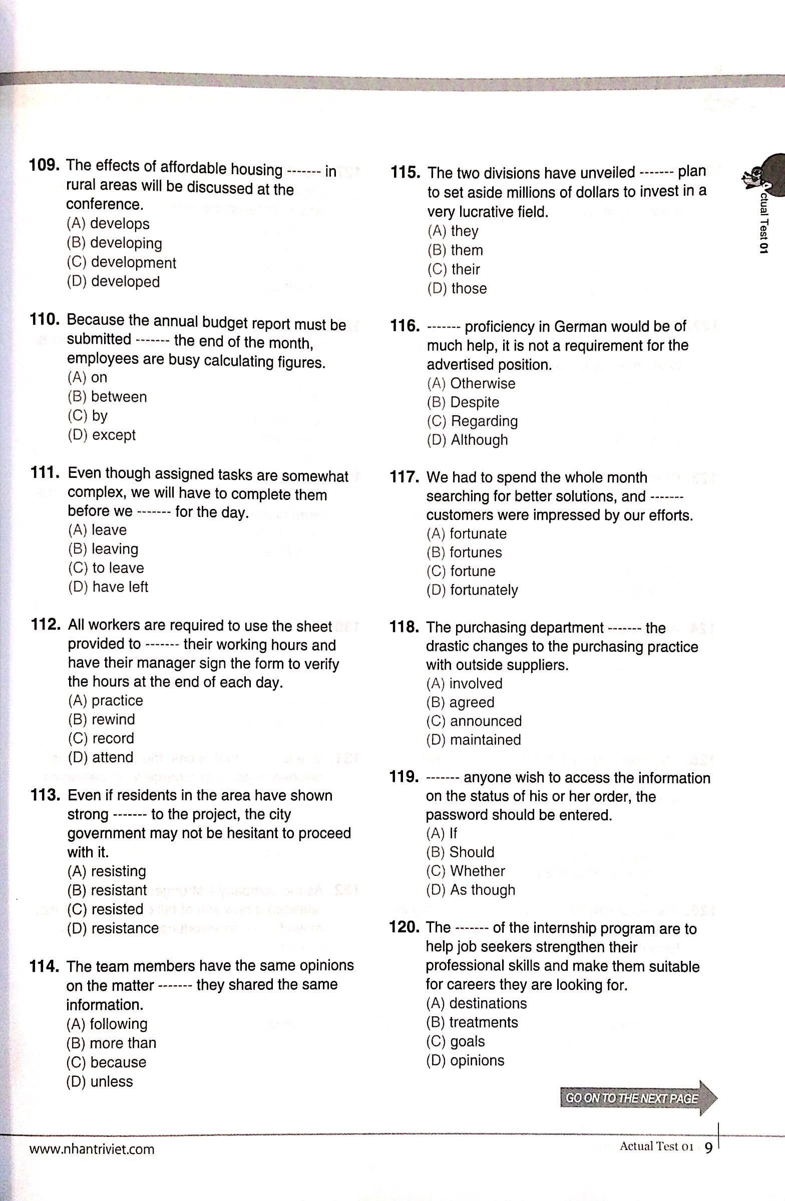 Sách Economy TOEIC RC1000 Volume 1