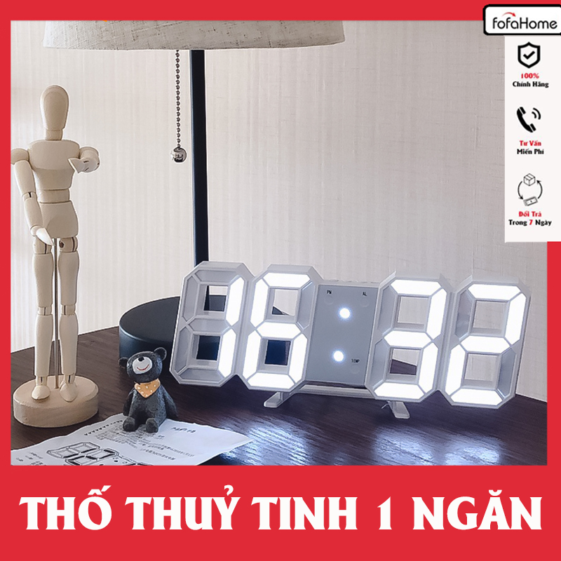 Đồng Hồ Điện Tử LED 3D Để Bàn, Treo Tường Cao Cấp - Báo Thức &amp; Đo Nhiệt Độ
