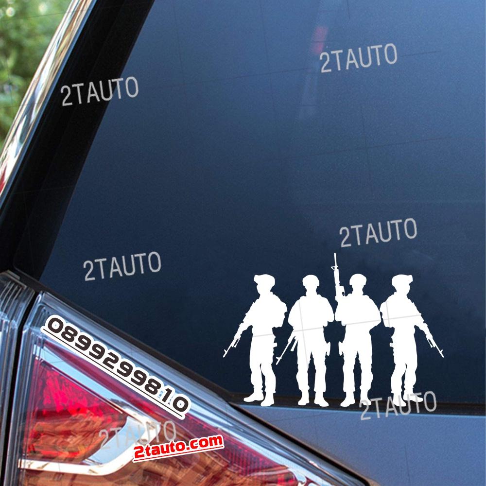 Tem decal sticker LÍNH BIỆT KÍCH dán xe nhiều kích thước, chống thấm nước, logo LÍNH MỸ dán trang trí ô tô xe hơi -MẪU 1