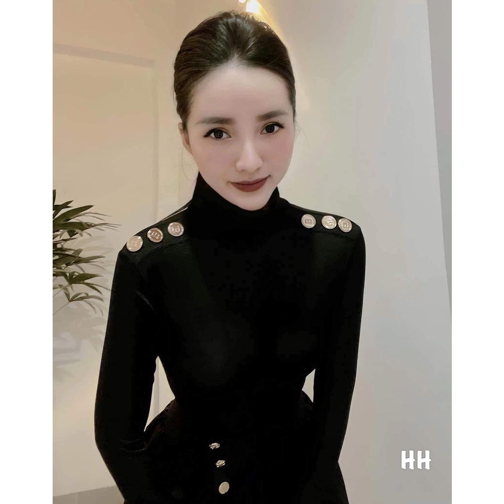 ÁO LEN ZIP XỎ NGÓN ĐÍNH CÚC VAI
