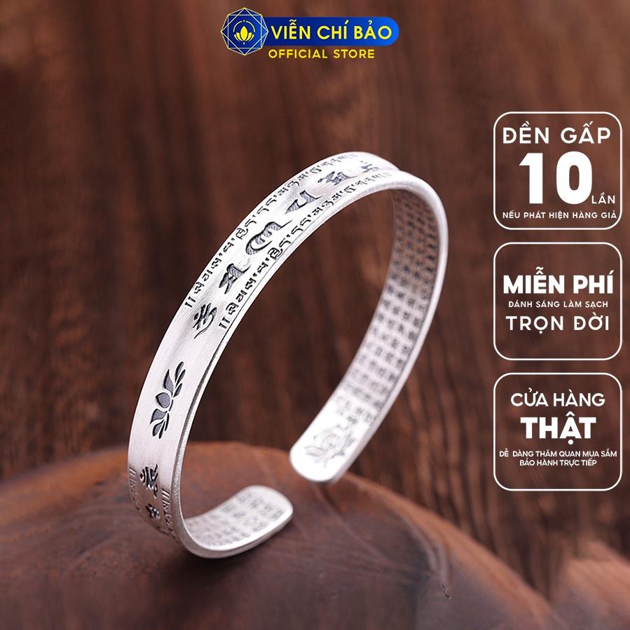 Kiềng tay bạc nữ Lục tự liên hoa chất liệu bạc Thái S925 thời trang phụ kiện trang sức nữ Viễn Chí Bảo L000233
