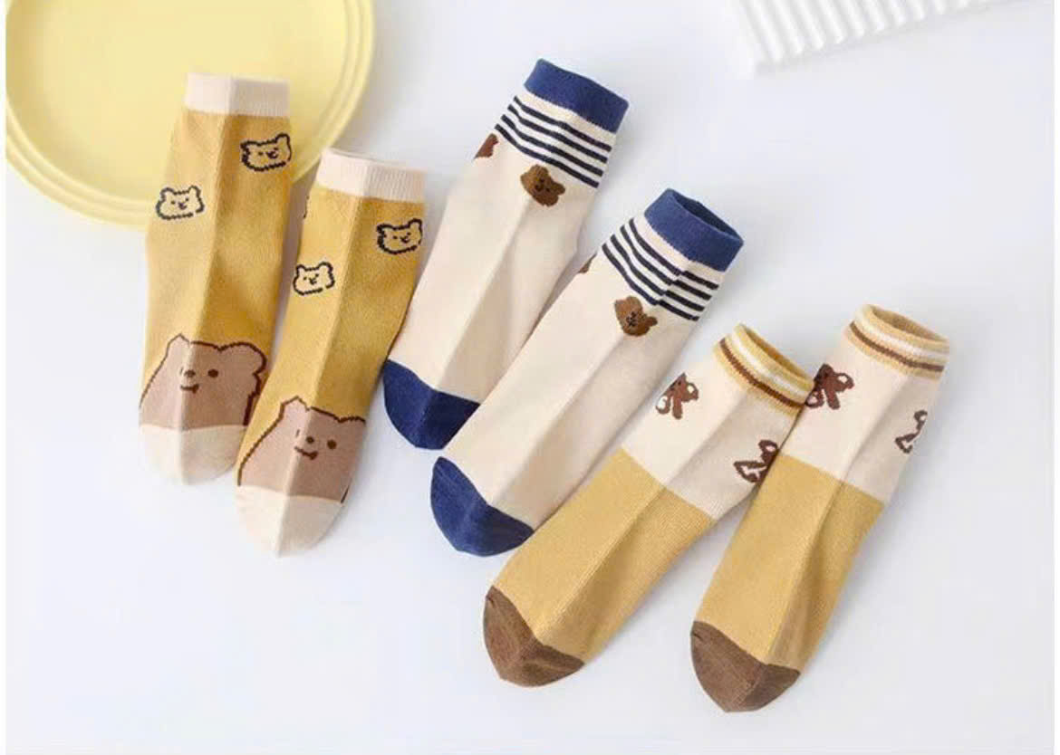 SET 5 ĐÔI TẤT VỚ 36 DỄ THƯƠNG TỪ 1-12 TUỔI DÀNH CHO BÉ GÁI