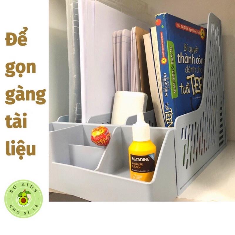 Giá đựng tài liệu 3 ngăn kèm khay để bút Việt Nhật (5680), Khay đựng hồ sơ tài liệu văn phòng để bàn