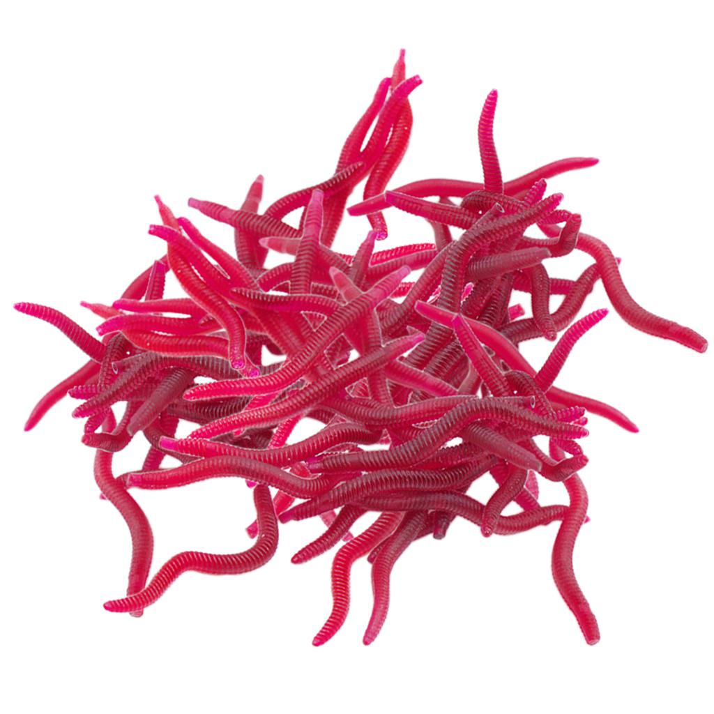 100pcs/pack  Fishing  Red Worm Fishing