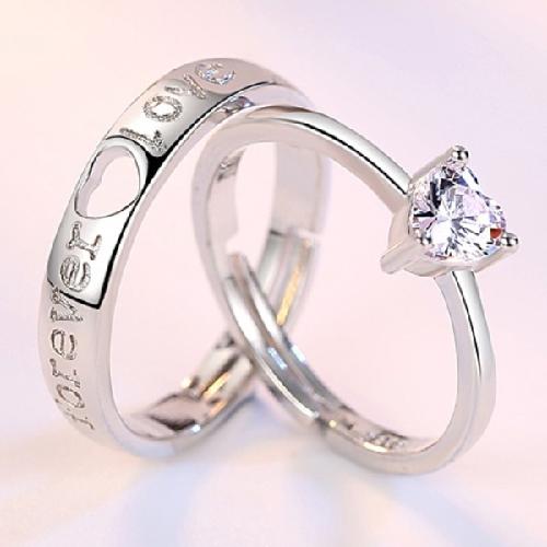 Nhẫn cặp trái tim khắc chữ BHN51