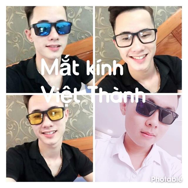 Kính 6 in 1 siêu bền dáng vuông lớn kính râm cận kính tháo tròng 5 in 1