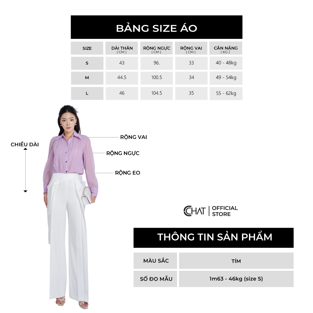 Áo Sơ Mi Nữ Kiểu Bo Cạp Gấu Chất Voan Cao Cấp Mềm Mịn 53FDV2031GT