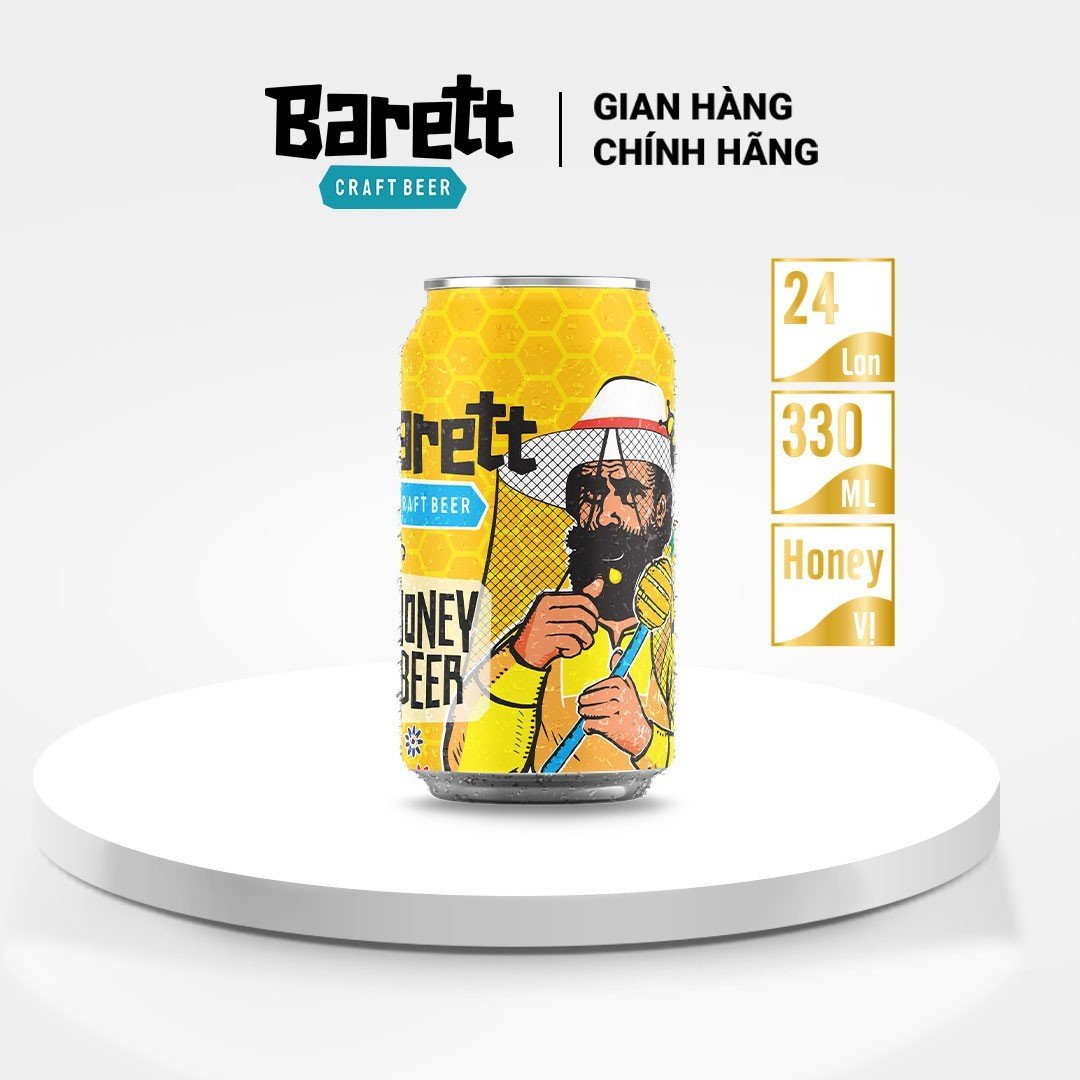 Thùng 24 lon bia thủ công Honey Beer (330ml)