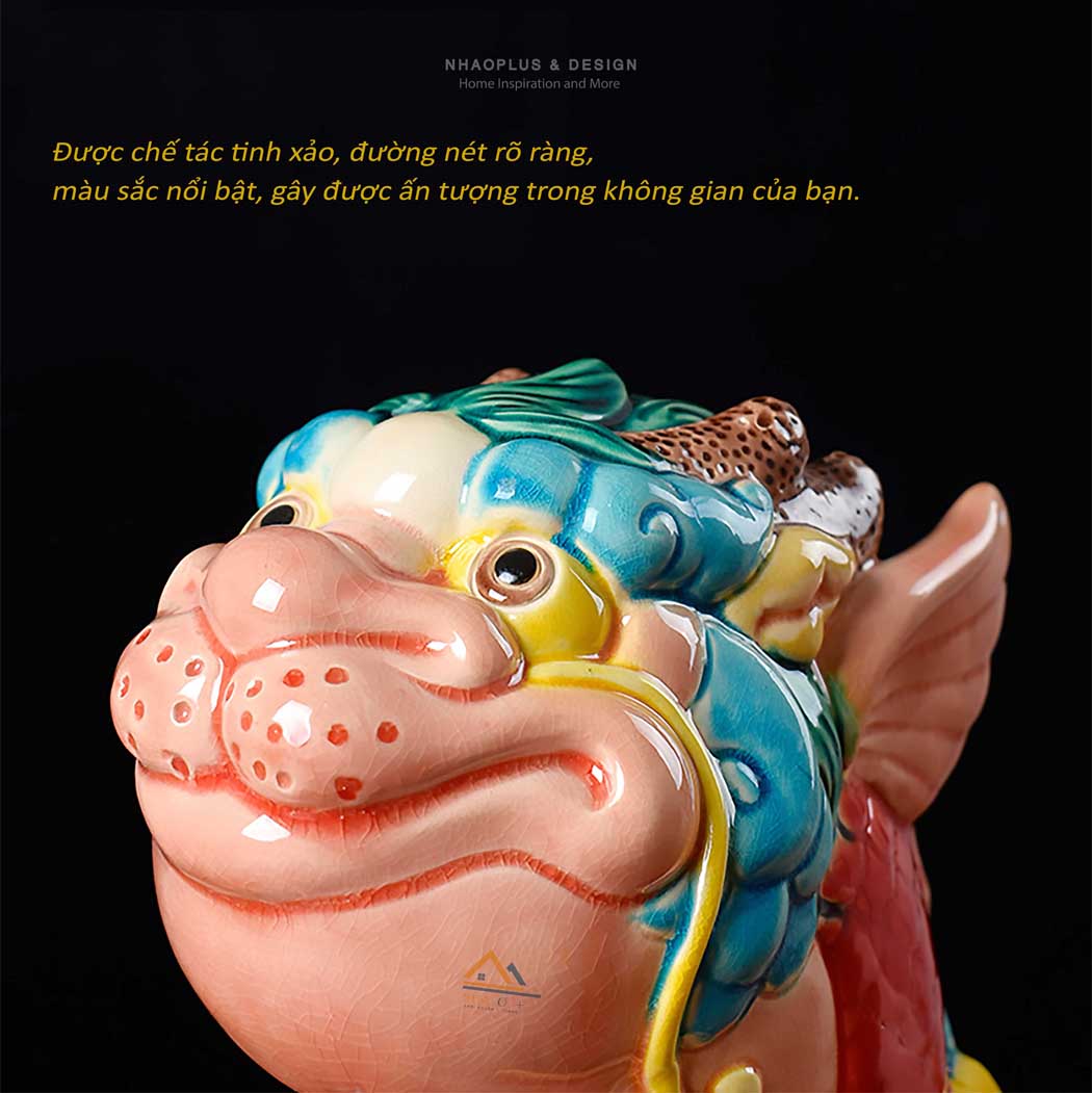 Tượng Gốm Cá Chép Hóa Rồng