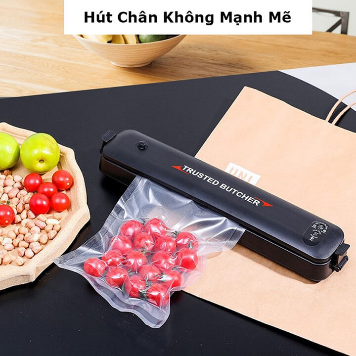 Máy hút chân không thực phẩm kèm máy hàn miệng túi đa năng đường hàn 30cm - Tặng kèm 10 túi hút chân không một mặt nhám