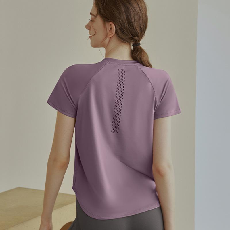 F.Dyraa Áo ngắn tay ngắn cho phụ nữ thể thao tập thể dục thông thường Color: Green Size: XL