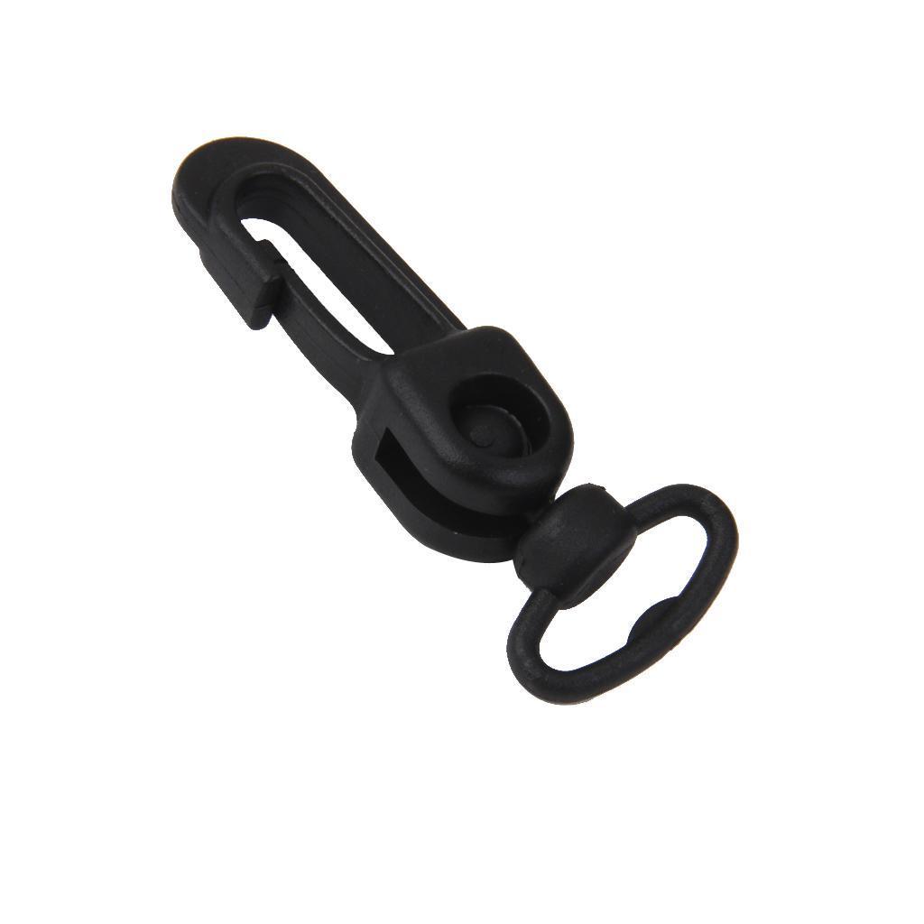5pcs Rotatable Plastic Snap Clip Carabiners Hanging Hooks Keychain - Black