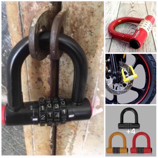 Ổ khóa mini chống trộm thông minh 4 mã số cao cấp hình chữ U - T2K Shop