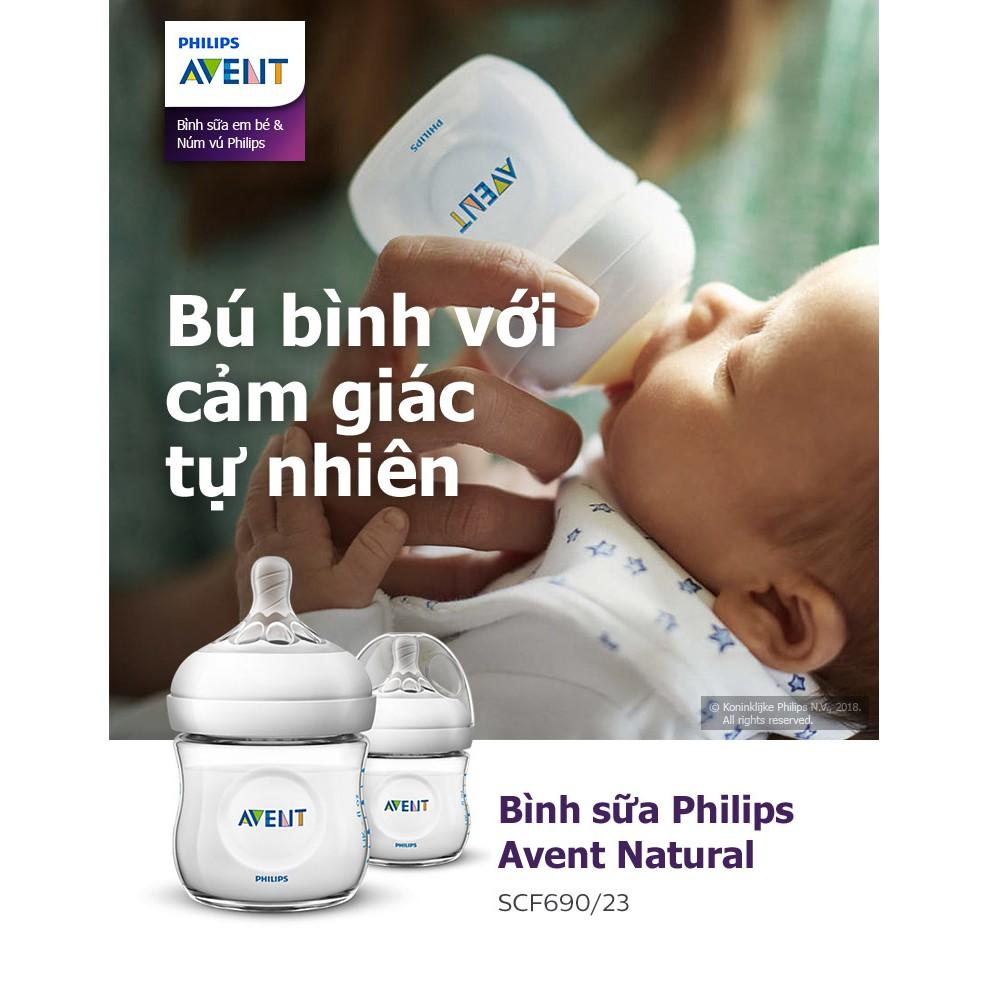 Bộ 2 Bình Sữa Philips Avent Natural 125ml / 260ml / 330ml bằng nhựa PP, không có BPA