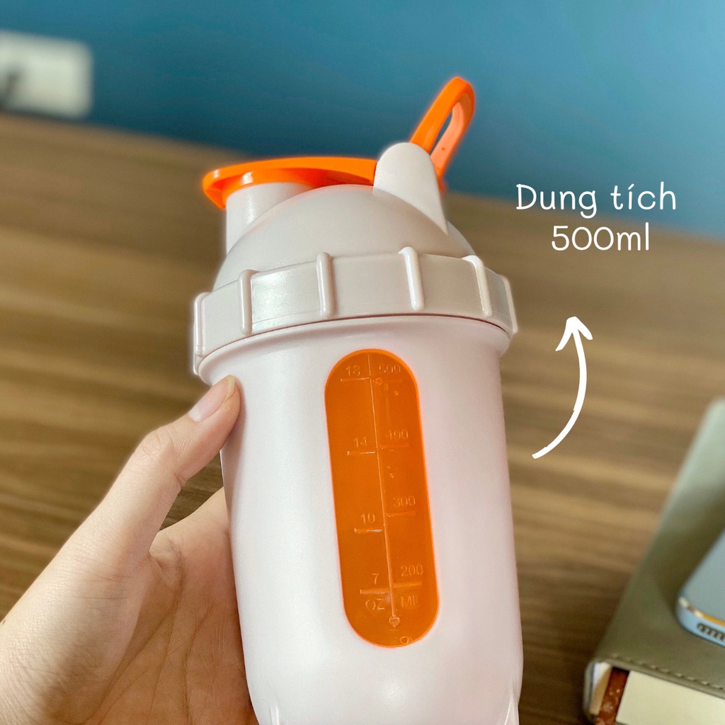 Bình Đựng Nước, Bình Lắc Pha Chế, Shaker Tập Gym - Nhựa Cao Cấp Chịu Nhiệt Vinatha, 500ml