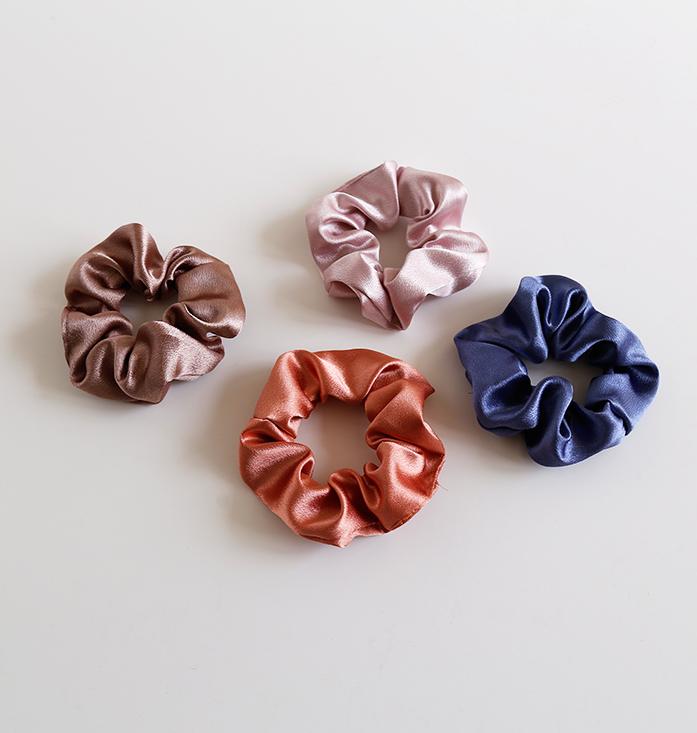 Scrunchies dây cột tóc lụa đơn sắc