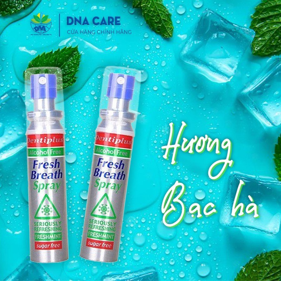 Xịt thơm miệng hương bạc hà Dentiplus không cồn chai 25ml