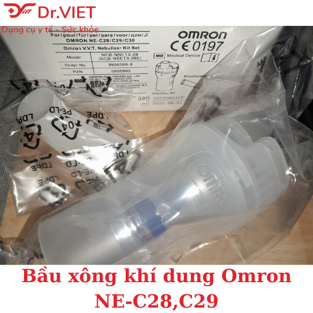 Bầu xông khí dung Omron Các loại Chính hãng -Phụ kiện Dùng cho máy xông mũi họng Omron NE-C28,C29,C30, cho mọi đối tượng