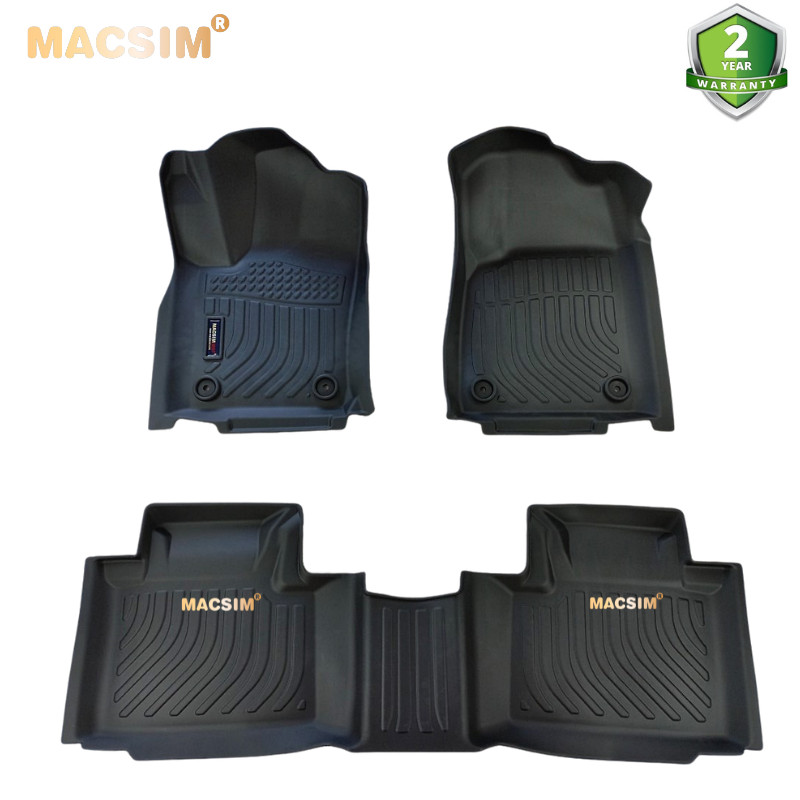 Thảm lót sàn xe ô tô JEEP CHROKEE 2016-2021 chất liệu TPE thương hiệu Macsim màu đen