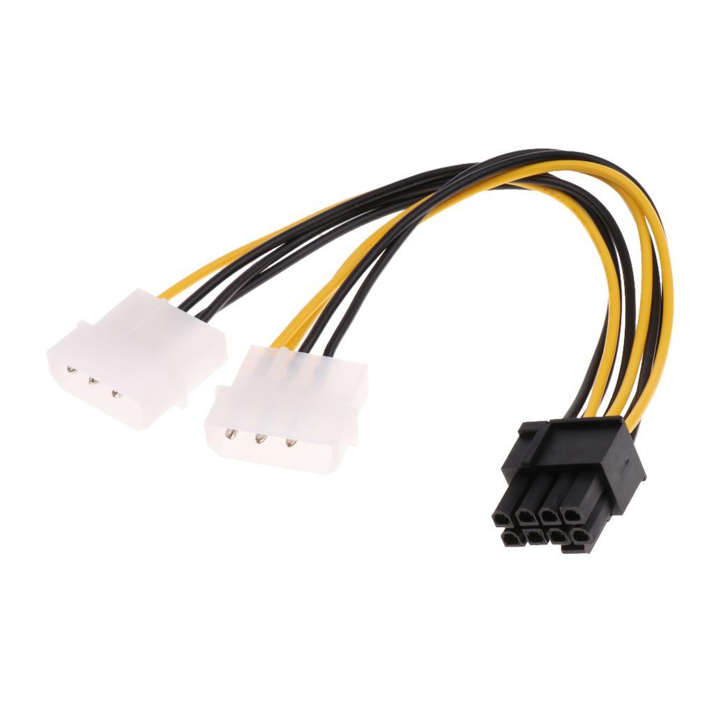 Dual 4-pin 8-pin PCI-e Power Card Extension Cord