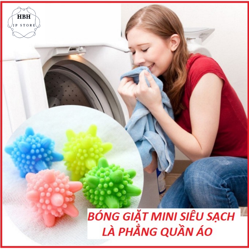 20 Quả Cầu Gai, Bóng Giặt Giúp Đánh Bay Vết Bẩn Quần Áo, Làm Phẳng Quần Áo Nhanh chóng tiện lợi không hại da tay