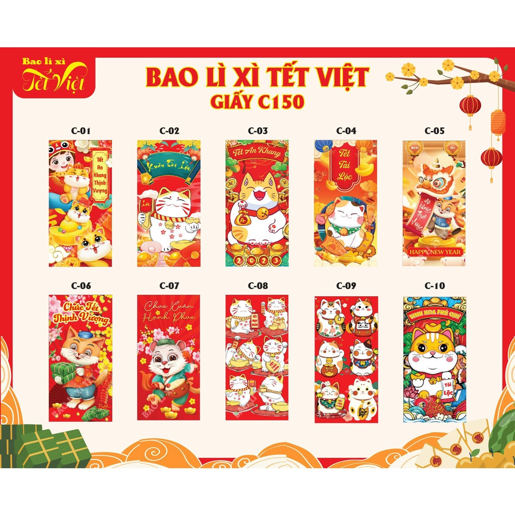 20 BAO LÌ XÌ CAO CẤP NHIỀU MẪU MỚI ĐẸP  DÙNG LÌ XÌ - BAO LÌ XÌ GIÁ RẺ