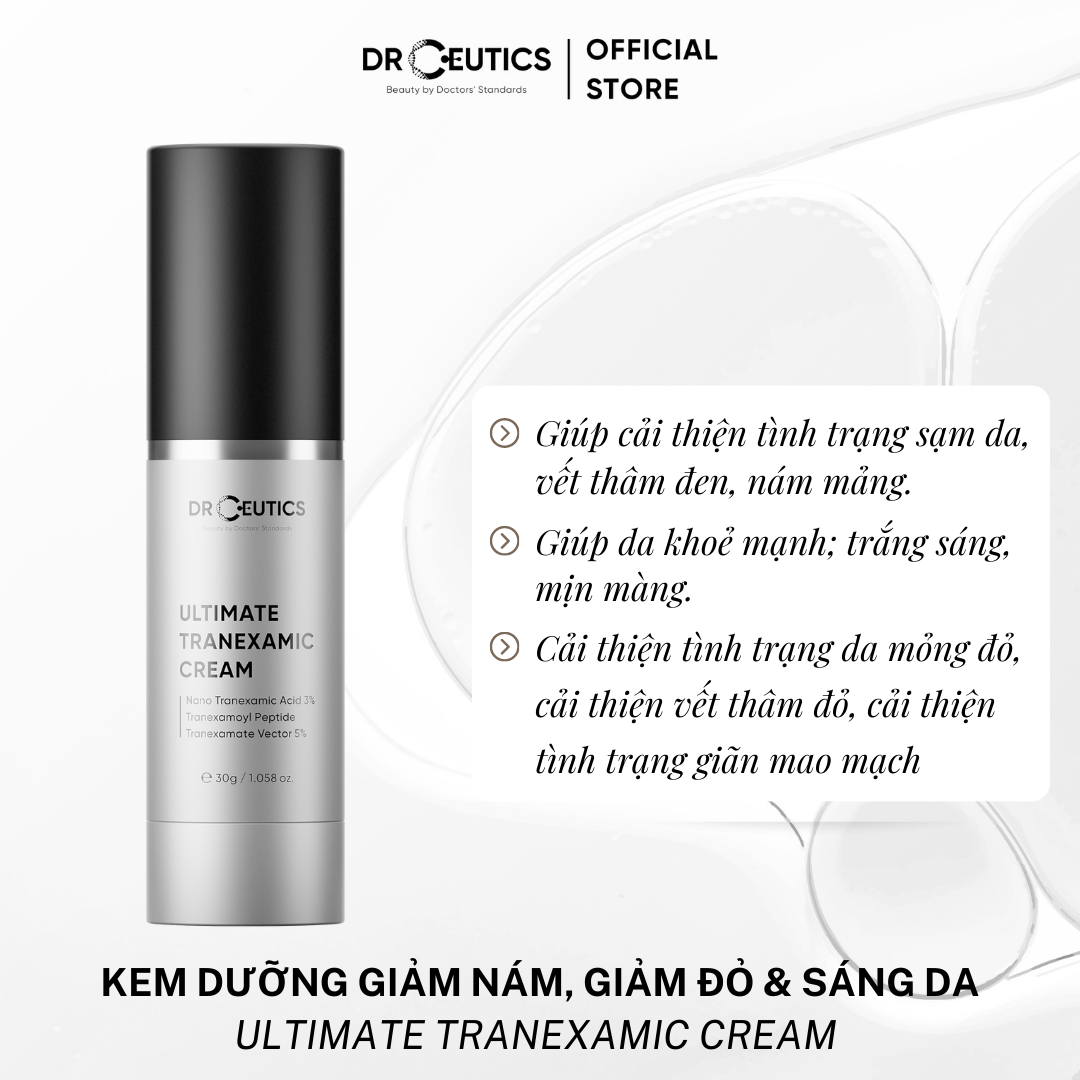 DRCEUTICS Kem Dưỡng Giảm Nám, Giảm Đỏ Và Làm Sáng Da Ultimate Tranexamic Cream (30g)