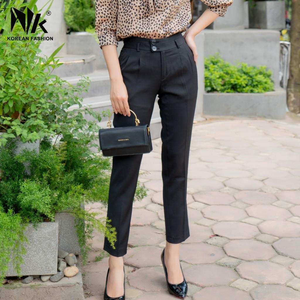 Quần Tây Nữ Công Sở NK FASHION Dáng Baggy Ôm Lưng Cao Cho Nữ NKQU2103005