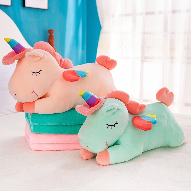 Gấu Bông Unicorn – Ngựa 1 Sừng Pony Siêu Cute (Mền + Gối) 2 in 1