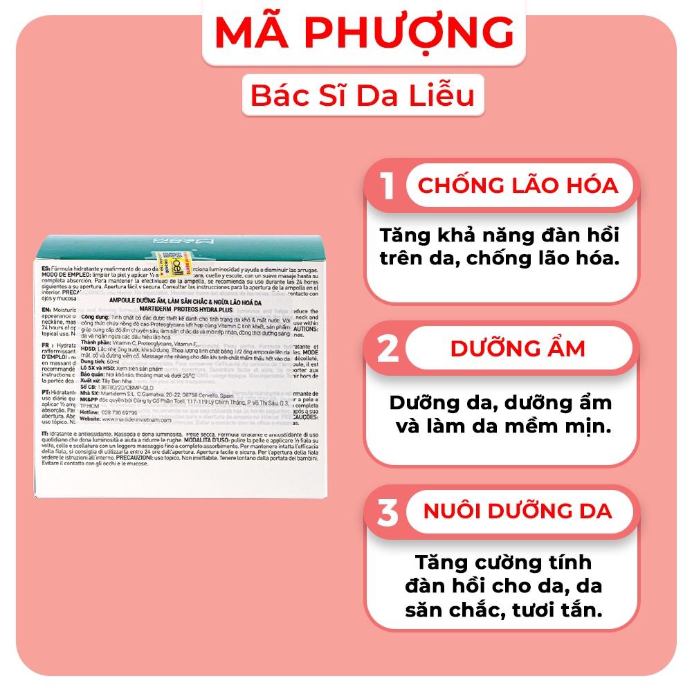 Tinh chất cấp ẩm Martiderm the originals Proteos Hydra Plus XANH LÁ Dược Mỹ Phẩm Bác Sĩ Mã Phượng ( LẺ 1 ỐNG )