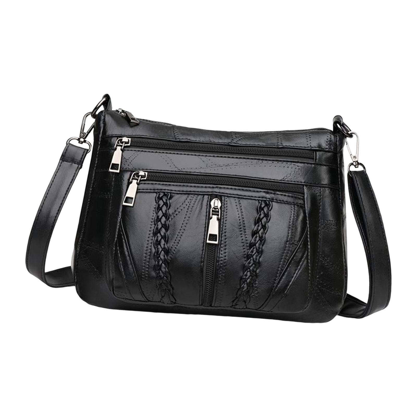 Womens Leather Shoulder Bag Travel Bag Big Capacity Vacation Zipper Handbag