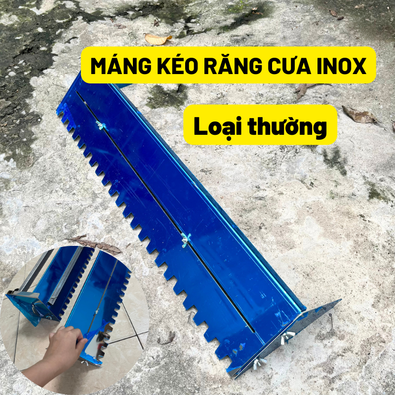 Máng Kéo Răng Cưa INOX - Bay Răng Cưa Ốp Lát Gạch - Bay Kéo Răng Cưa Tạo Rãnh Dán Gạch - Từ 60cm Kéo Dài Đến 110cm