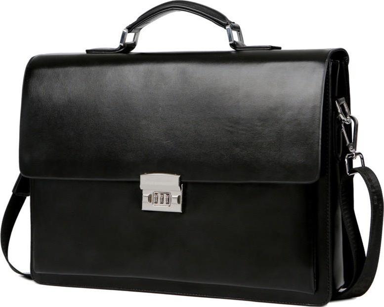 Túi xách cặp da giáo viên đựng laptop 14 inch da bò công sở T21 khóa số (Nâu-Đen)