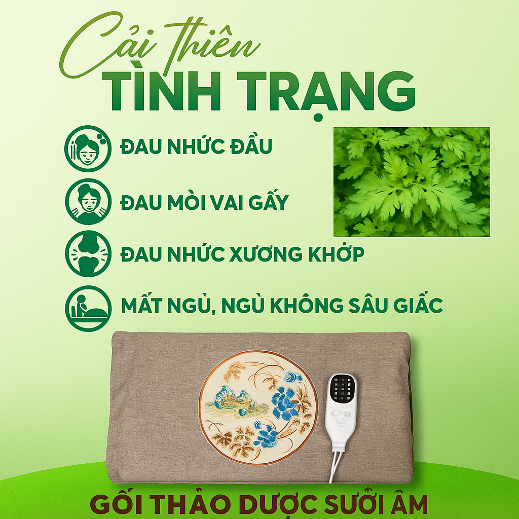 Gối Thảo Dược Ngải Cứu Sưởi Ấm Loại Xịn – Giảm Đau Mỏi, Thư Giãn Cực Hiệu Quả