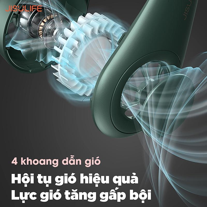 Quạt Mini Đeo Cổ Thể Thao Tiện Lợi , Quạt Không Cánh Cầm Tay Điều Chỉnh 360 Độ Dung Lượng Pin Lớn, Chạy Êm