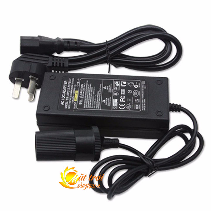 Adapter đổi nguồn từ 220VAC sang 12VDC-5A-60W cắm tẩu châm thuốc ô tô