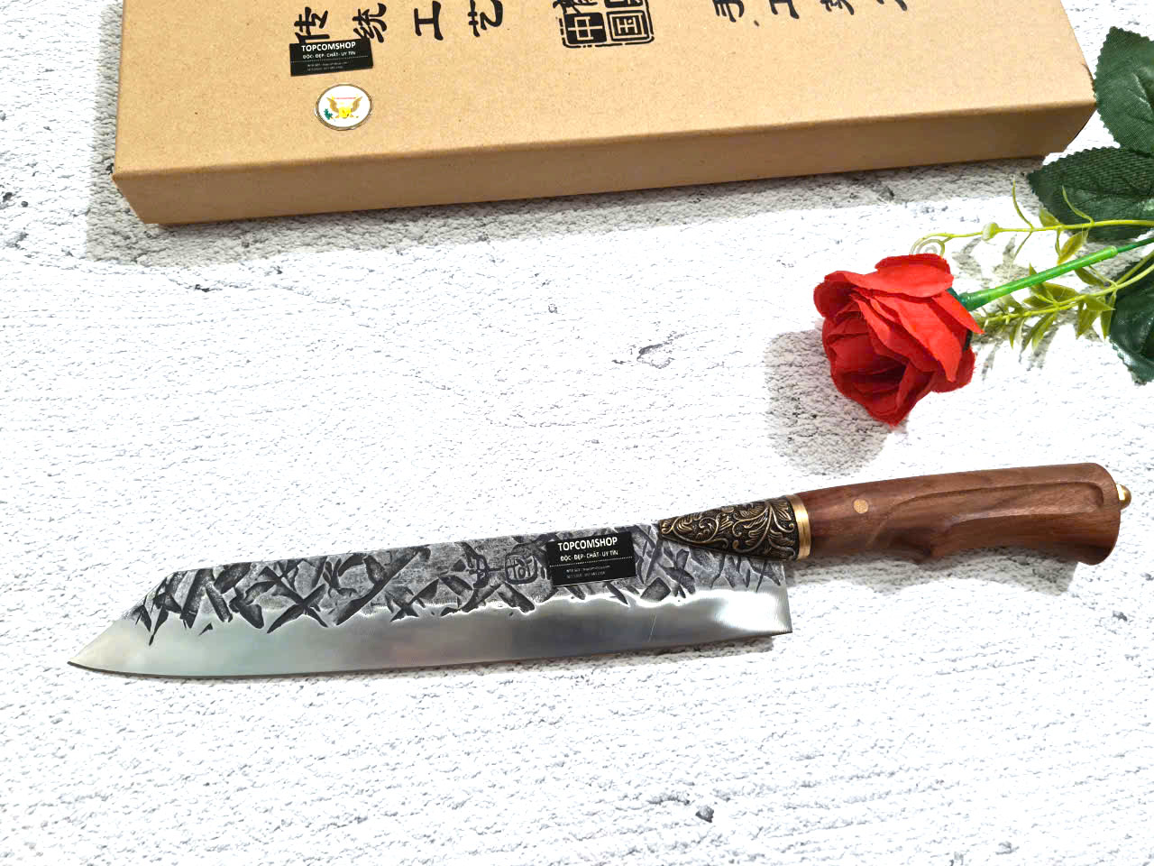 DAO BẾP - DAO THÁI HOA VĂN KHÂU ĐỒNG MÃ A2 DT157 NT topcomshop vn