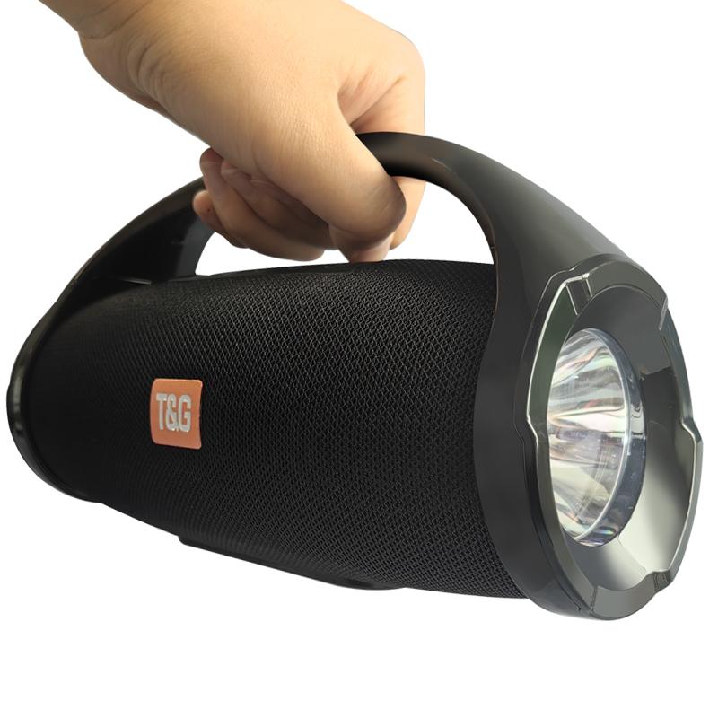 Loa Bluetooth không dây di động Cột ngoài trời 3D Điện thoại âm thanh nổi Loa siêu trầm Trung tâm âm nhạc Loa siêu trầm cho máy tính có TF FM AUX Màu sắc: Đen