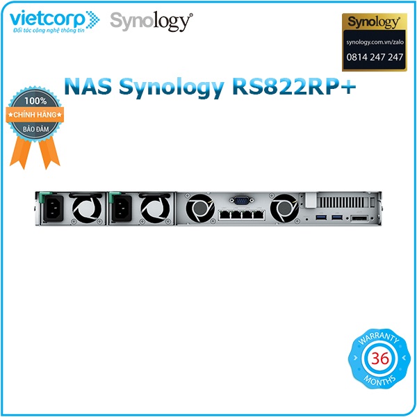 Thiết bị lưu trữ mạng NAS Synology RS822RP+ - Hàng Chính Hãng