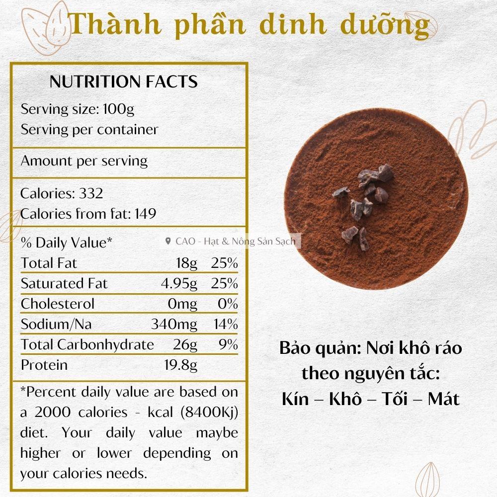 [500GR] Bột Cacao Đaklak CAO FOOD nguyên chất 100% loại đặc biệt thơm ngon